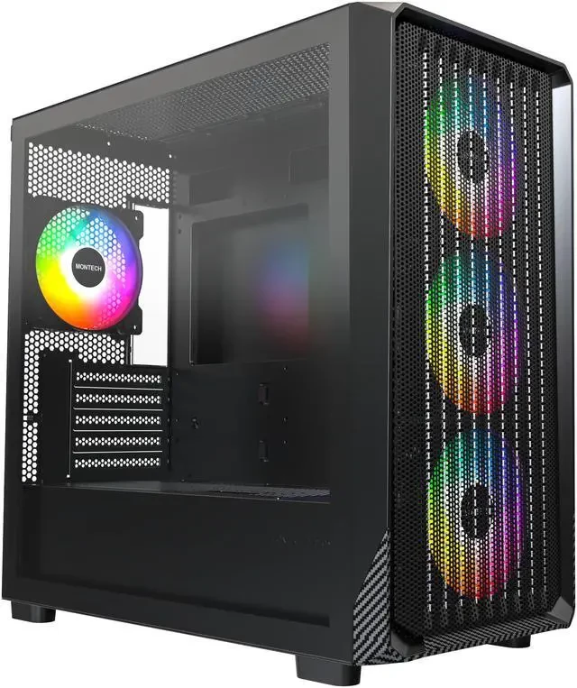 Корпус Montech X5M, Mini Tower, Micro-ATX/Mini-ITX, Black, 2x3.5"/4x2.5", USB-C, 4xARGB