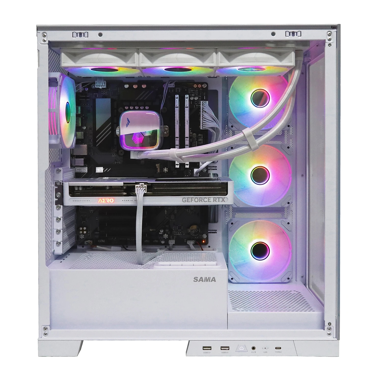 Настольный ПК Core i7-14700F-2.1GHz/B760/RAM 32GB/SSD 1TB (M.2)/RTX5060Ti-8GB/no DVD/1000W/
