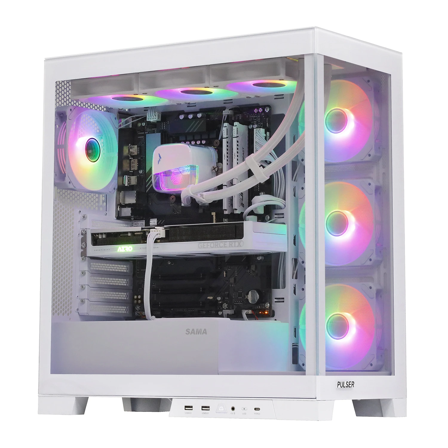 Настольный ПК Core i7-14700F-2.1GHz/B760/RAM 32GB/SSD 1TB (M.2)/RTX5060Ti-8GB/no DVD/1000W/ — 2