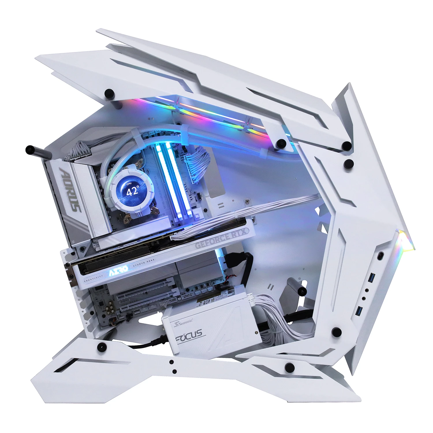 Настольный ПК Ryzen 7 9800X3D- 4.7GHz/X870E/RAM 32GB/SSD 1TB (M.2)/RTX5080-16GB/no DVD/1000W/ — 3