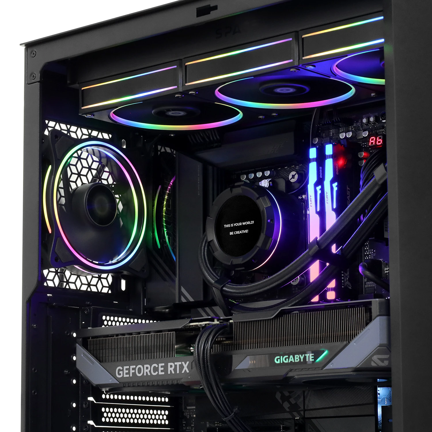 Настольный ПК Ryzen 7 9800X3D- 4.7GHz/X870E/RAM 64GB/SSD 2TB (M.2)/RTX5070-12GB/no DVD/850W/ — 2