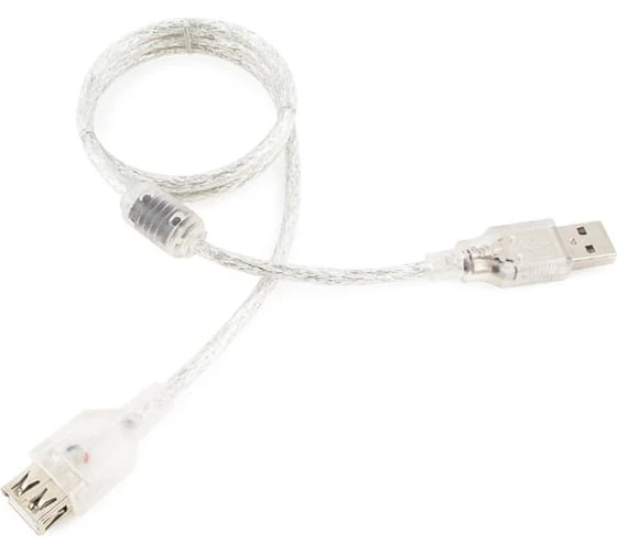 Cablexpert CCF-USB2-AMAF-TR-0.75M, USB-удлинитель, 0.75 м, прозрачный