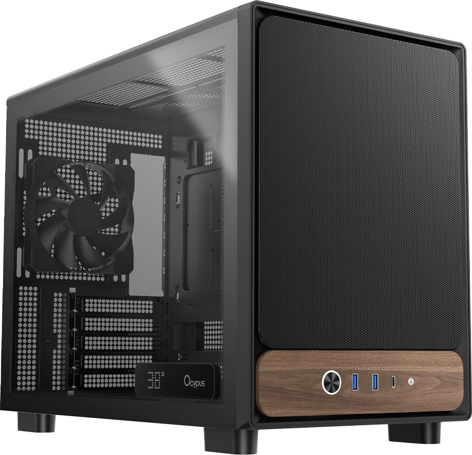 Корпус Ocypus Delta C40 BK Digital mATX/mini-ITX 2xUSB3.0 1xType-C Черный Delta-C40-BKG300XX-GL