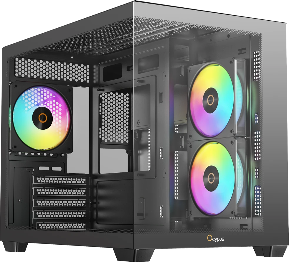 Корпус Ocypus Gamma C54 BK mATX/mini-ITX 2xUSB3.0 1xType-C 1xAudio Черный Gamma-C54-BKD000XX-GL