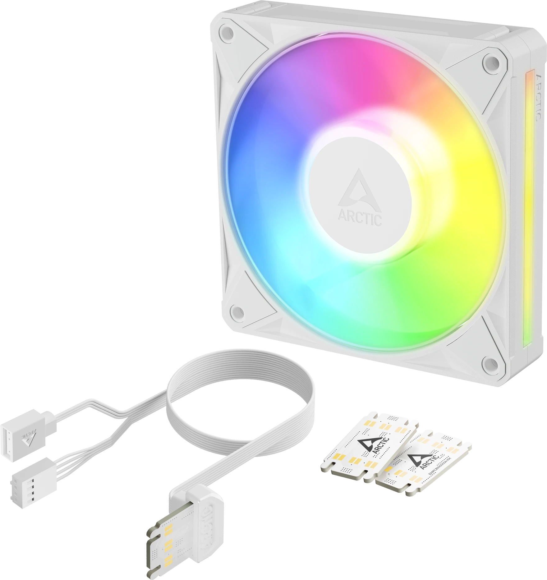 Кулер для корпуса ARCTIC BioniX P12 A-RGB, ACFAN00336A, 120мм, PWM, 450-3000об/мин, 76CFM, Белый