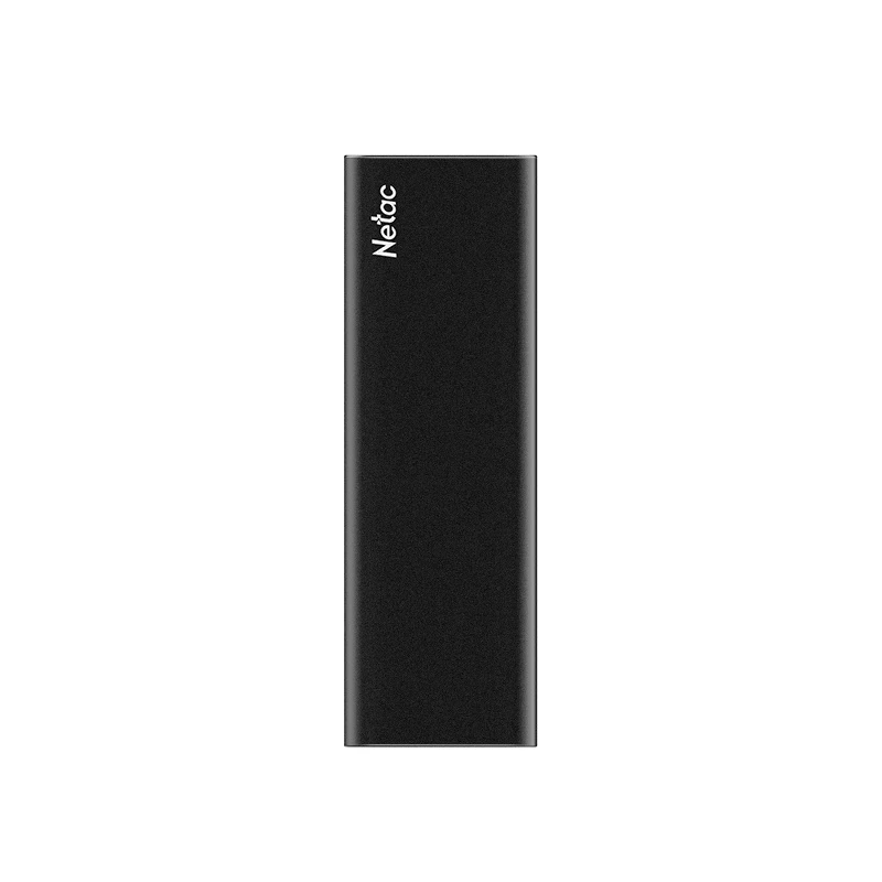 Внешний накопитель Netac Z SLIM Black USB 3.2 Gen 2 Type-C External SSD 128GB, R/W up to 510MB/440MB/s,with USB-C to USB-A cable and USB-A to USB-C adapter