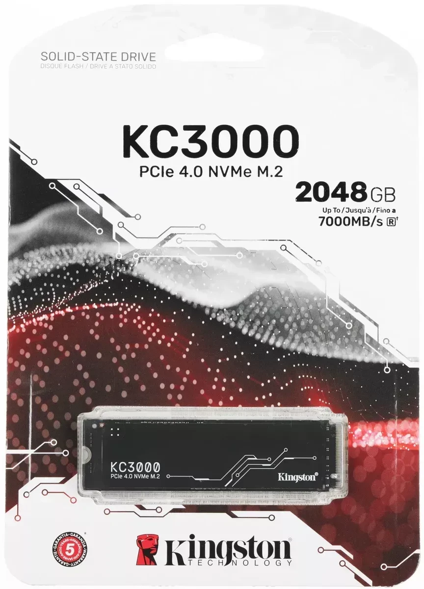 Твердотельный накопитель SSD 2048 Gb M.2 2280 Kingston SKC3000D/2048G NVMe PCIe 4.0 NVMe — 4