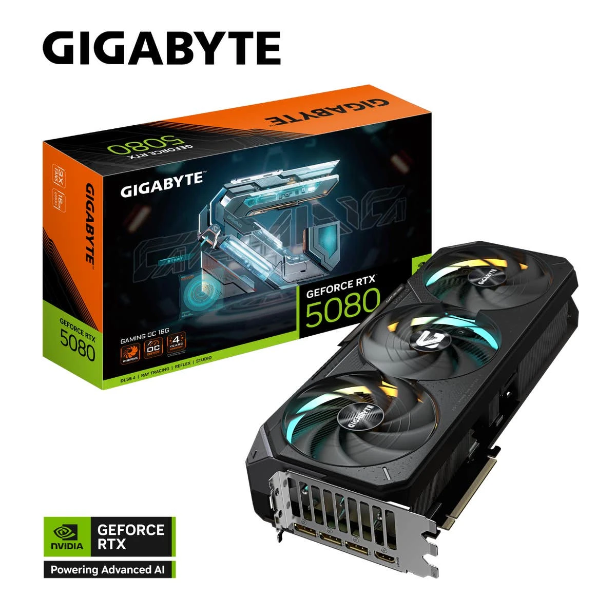 Видеокарта 16Gb PCI-E GDDR6X GIGABYTE GV-N5080GAMING OC-16GD, 1хHDMI+3xDP, GeForce RTX5080