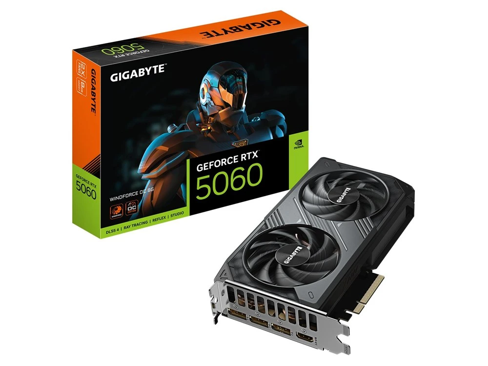 GPU NVIDIA, 8 GB, Gigabyte RTX 5060 WINDFORСE OC [GV-N5060WF2OC-8GD)