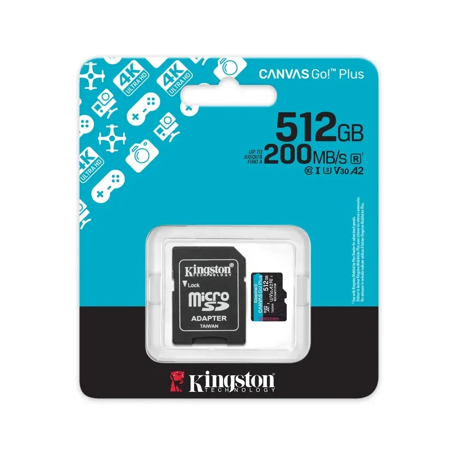 Карта памяти MicroSD 512GB Class 10 U3 Kingston SDCG4/512GB — 3