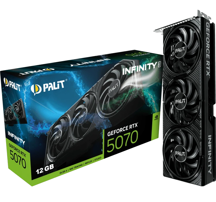Видеокарта GF RTX5070, Palit Infinity 3, 2512MHz/28000MHz, 192bit, 12GB GDDR7, HDMI, 3xDP