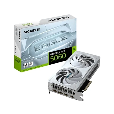 Видеокарта GPU NVIDIA, 8 GB, Gigabyte RTX 5060 EAGLE OC [GV-N5060EAGLEOC ICE-8GD] HDMI/3DP, GDDR7/128-bit
