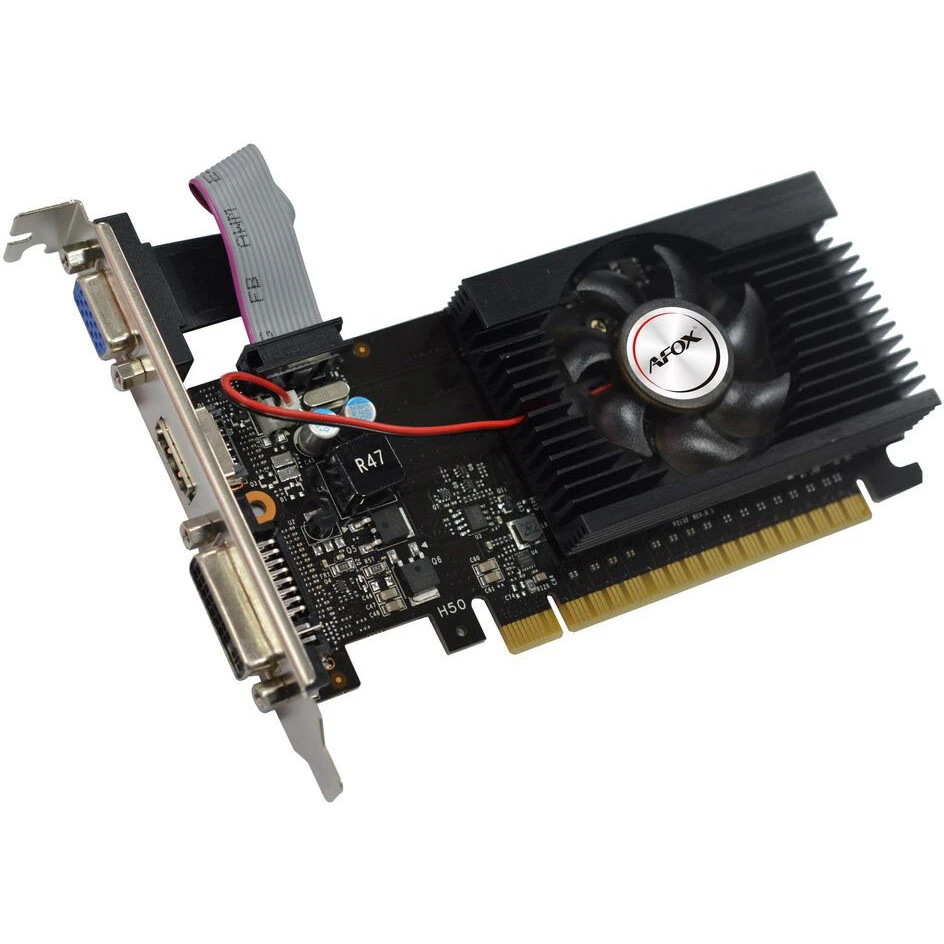 Видеокарта GF GT730, Afox, 900MHz/1333MHz, 64bit, 2GB GDDR3, VGA, DVI-I, HDMI — 2
