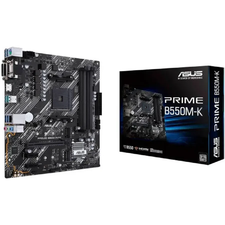Материнская плата ASUS PRIME B550M-K AM4 4xDDR4 4xSATA3 RAID 2xM.2 DVI-D D-Sub HDMI mATX
