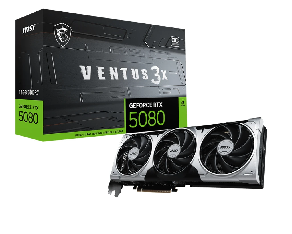 Видеокарта MSI GeForce RTX 5080 16G VENTUS 3X OC, 16G GDDR7, 256bit 1xHDMI 3xDP (G5080-16V3C) — 2