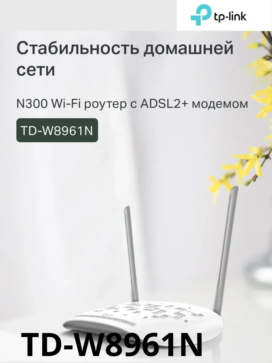 Модем беспроводной ADSL2+ 300M Tp-Link TD-W8961N