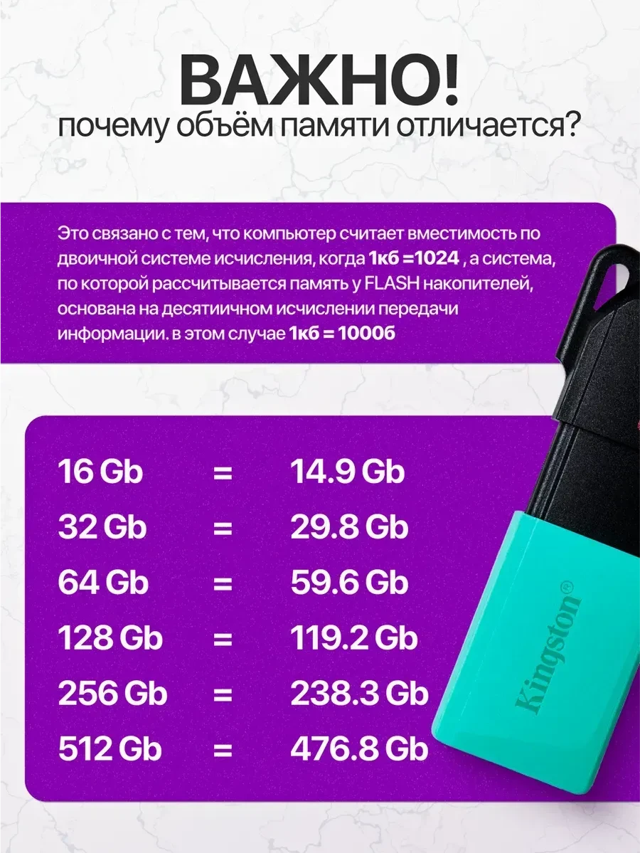 USB-накопитель Kingston DTXM/256GB 256GB Бирюзовый — 5
