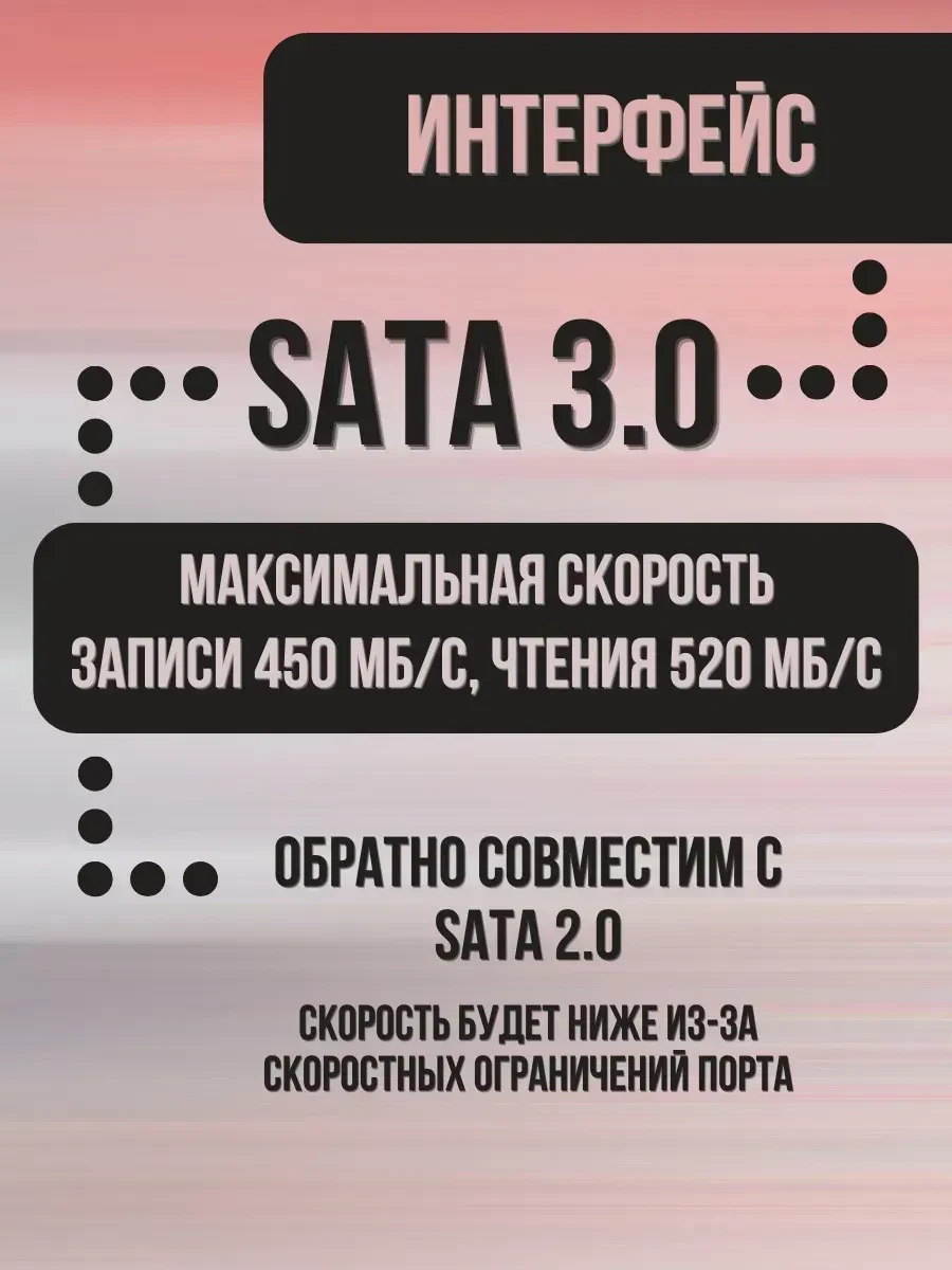 Твердотельный накопитель Team Group T-FORCE VULCAN Z, 256Gb, SATA III, R520Mb/s, W450Mb/s, TLC, T253TZ256G0C101, Retail — 3
