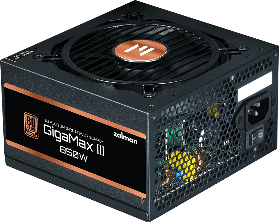 БП ATX 850W Zalman GigaMax III, Bronze, 20+4/20+4+8/24+4/24+8/24+8+8, 12cm, 4x6+2p+16p PCI-E