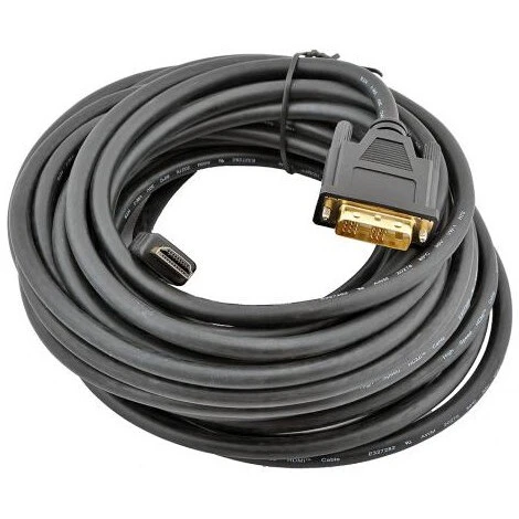 Кабель HDMI-DVI-D single link Cablexpert CC-HDMI-DVI-10MC, 19M/19M, v1.4, медь, дв.экр., 10м, черный