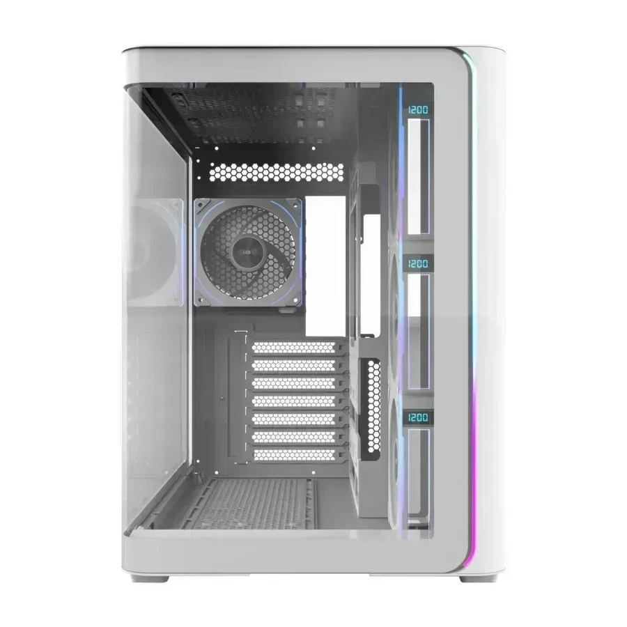 Корпус FSP M580-WP, Panoramic ATX Mid Tower, ATX(BTF), M-ATX, Mini-ITX, USB3.0 x 2, Type-C, Curved Glass, White — 2