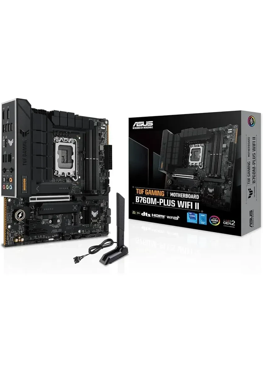 Сист.плата ASUS TUF GAMING B760M-PLUS WIFI II,B760,1700,4xDIMM DDR5,PCI-E x16,1xPCI-Ex1,M.2,SATA,DP,HDMI,WIFI 6E,BOX