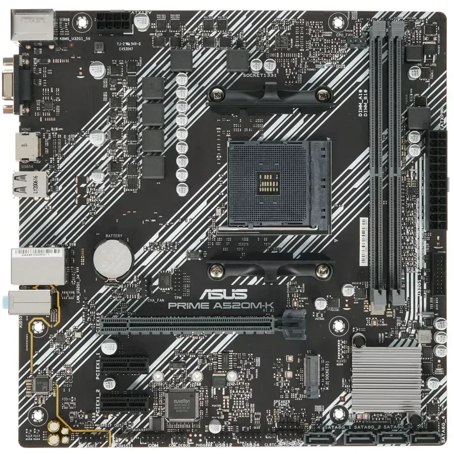 Материнская плата ASUS PRIME A520M-K AMD A520 AM4 2xDDR4 4xSATA3 RAID M.2 D-Sub HDMI mATX