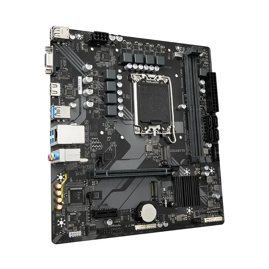 Материнская плата GIGABYTE B760M H DDR4, LGA1700, B760, D-SUB+HDMI, 2xDDR4, 2xM.2, 4xSATA — 2
