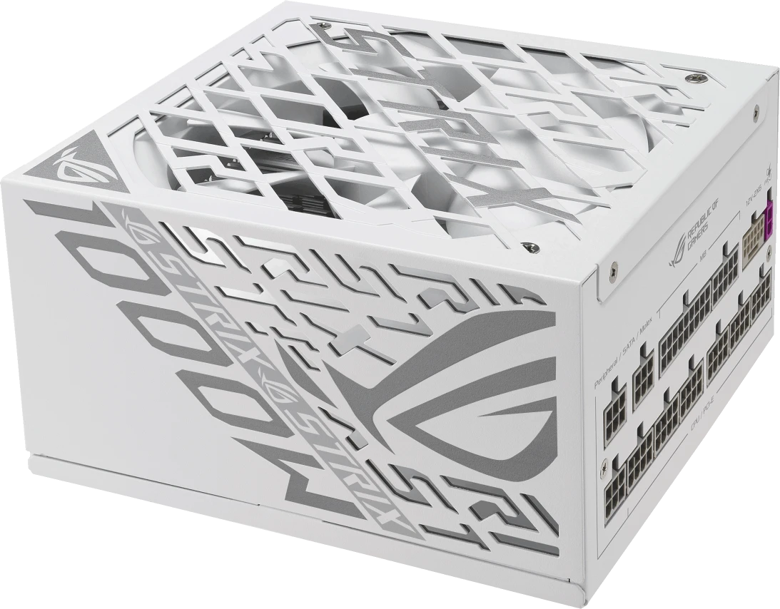 Блок питания ASUS ROG-STRIX-1000P-GAMING-WHITE, 1000W, 80Plus Platinum, Full Modular, RGB, WHITE, BOX