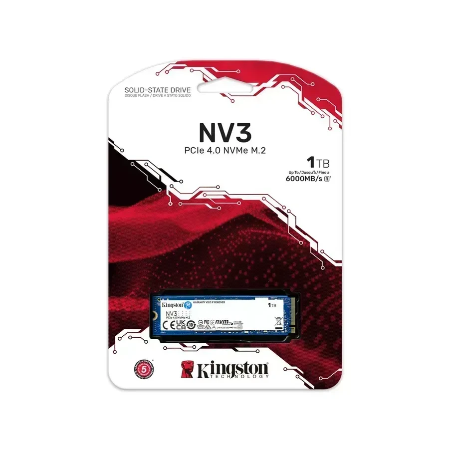 Твердотельный накопитель SSD Kingston NV3 SNV3S/1000GBK 1000GB M.2 NVMe PCIe 4.0x4 6000/4000Мб/сBULK — 3
