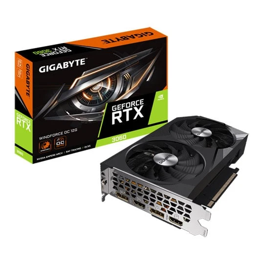 Видеокарта Gigabyte (GV-N3060WF2OC-12GD) RTX3060 WINDFORCE OC 12G