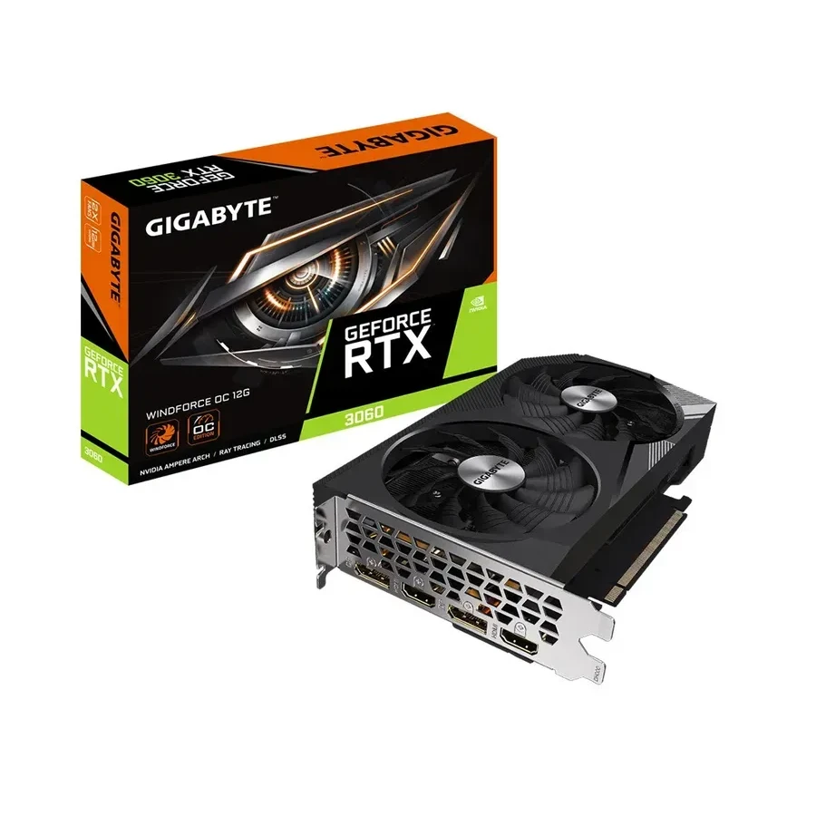 Видеокарта Gigabyte (GV-N3060WF2OC-12GD) RTX3060 WINDFORCE OC 12G — 3