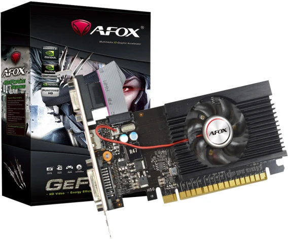 Видеокарта GF GT710, Afox V3, 954MHz/1600MHz, 64bit, 2GB GDDR3, VGA, DVI-D, HDMI — 2