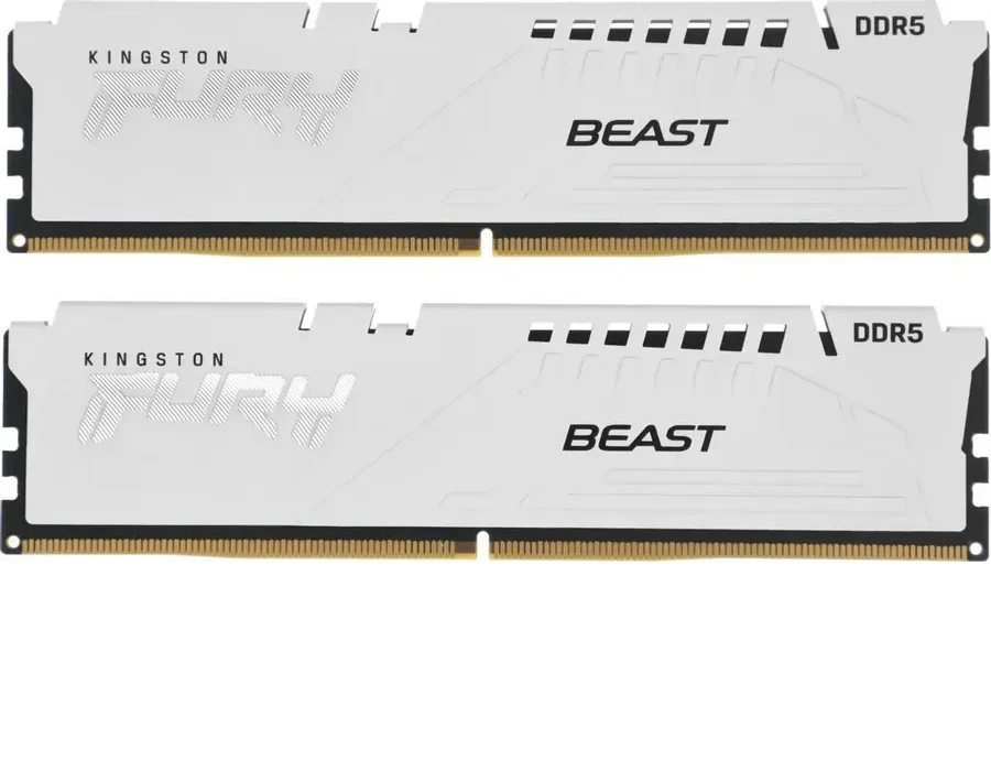 Оперативная память 32GB Kit (2x16) DDR5 6000MHz Kingston FURY Beast White EX CL36 KF560C36BWE2K2-32