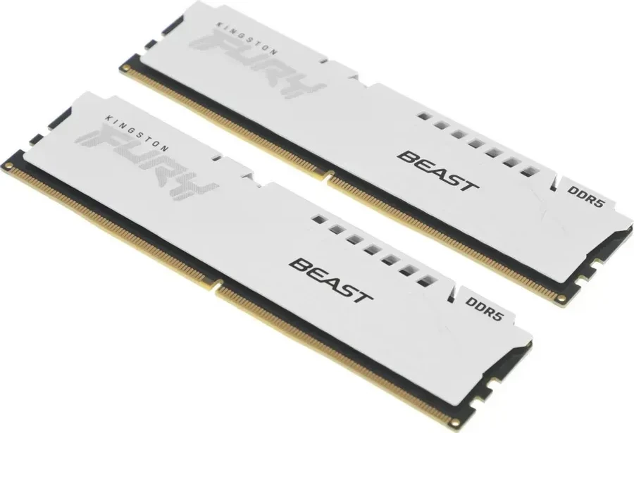 Оперативная память  32GB Kit (2x16) DDR5 6000MHz Kingston FURY Beast White EX CL36 KF560C36BWE2K2-32 — 2
