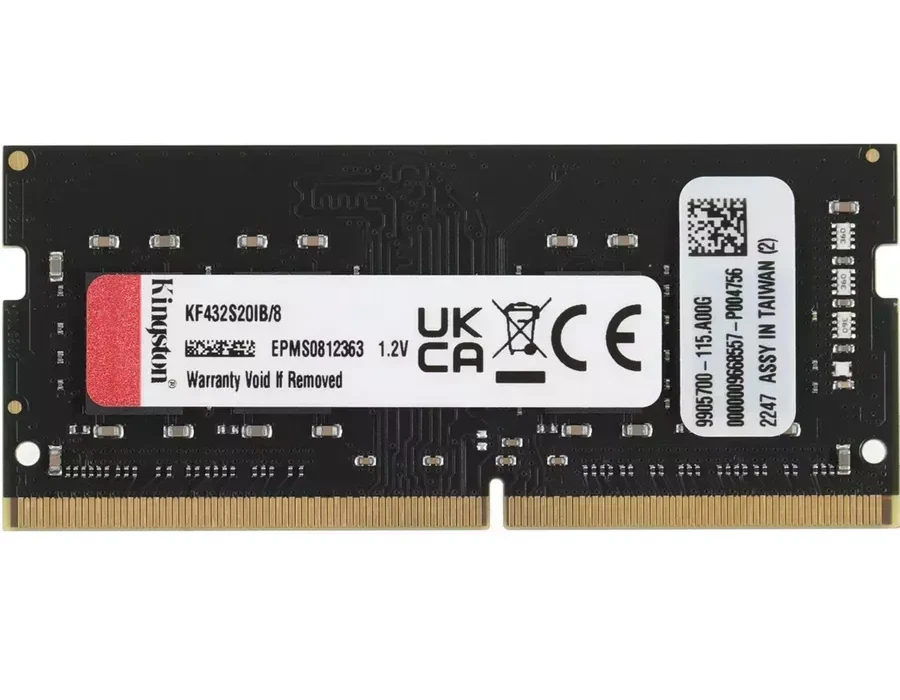 Оперативная память Kingston DRAM 8GB 3200MT/s DDR4 CL20 SODIMM FURY Impact — 3