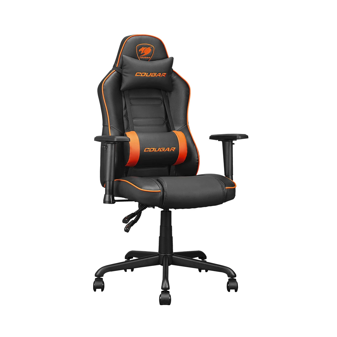 Игровое кресло Cougar Fusion S, чёрно-оранжевое, экокожа, нагрузка 120 кг