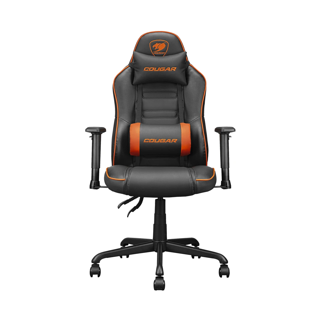 Игровое кресло Cougar Fusion S, чёрно-оранжевое, экокожа, нагрузка 120 кг — 2