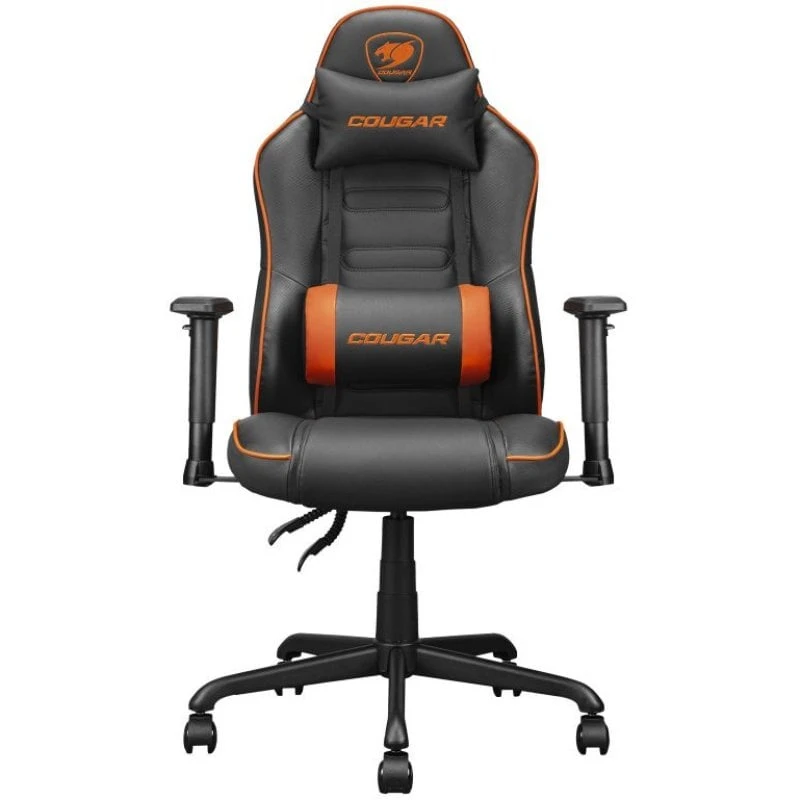 Игровое кресло Cougar Fusion S, чёрно-оранжевое, экокожа, нагрузка 120 кг — 4