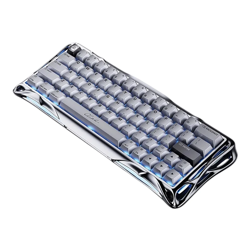 Клавиатура GravaStar Mercury V60 Pro, Chrome Silver, Magnetic Switch, 64 keys EN/RU, USB cable