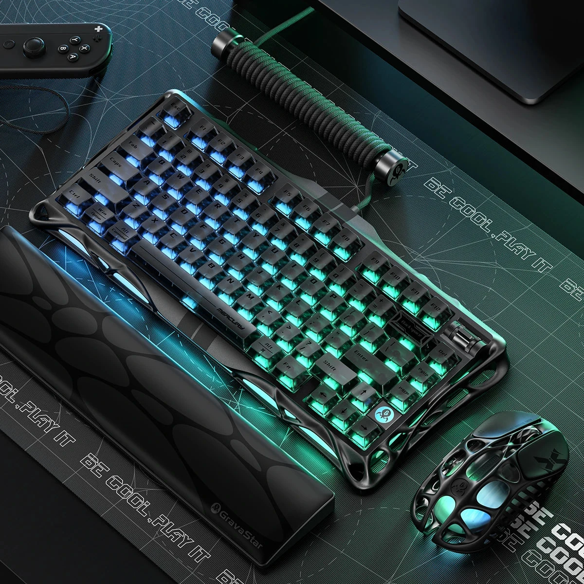 Клавиатура GravaStar Mercury V75, Stealth Black, Magnetic Switch, 79 keys EN, USB cable — 3