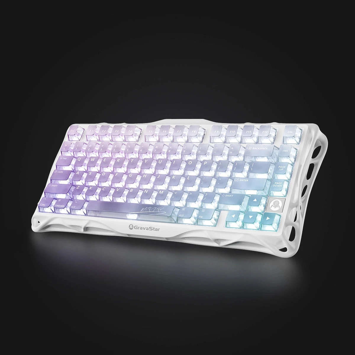 Клавиатура GravaStar Mercury K1 Lite, Crystal Aurora, Mechanical, 80 keys EN, USB/BT/2.4GHz — 3