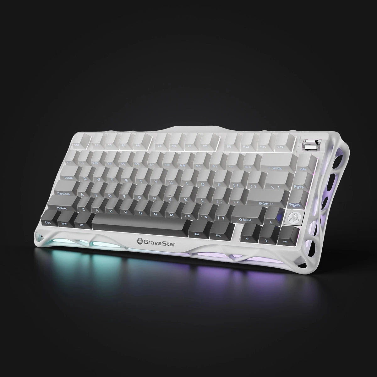 Клавиатура GravaStar Mercury K1, Gradient White, Mechanical, 79 keys EN, USB/BT/2.4GHz — 2