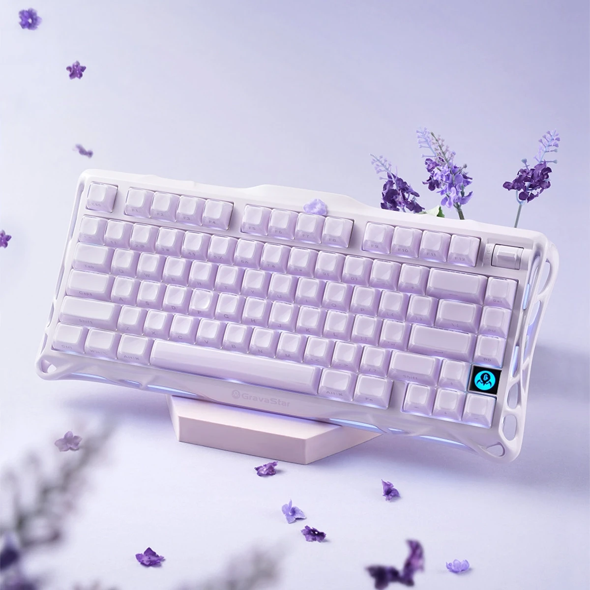 Клавиатура GravaStar Mercury K1, Lavender Purple, Mechanical, 79 keys EN, USB/BT/2.4GHz — 2