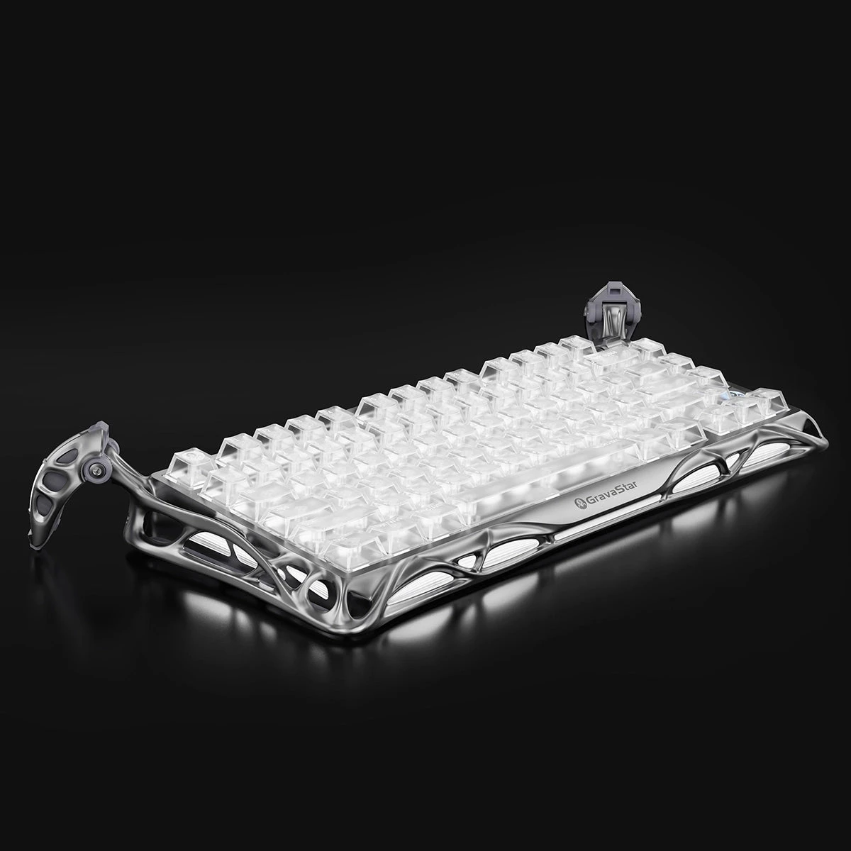 Клавиатура GravaStar Mercury K1 Pro, Ghost Silver, Mechanical, 79 keys EN, USB/BT/2.4GHz — 3