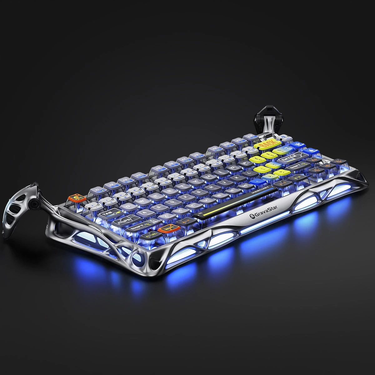 Клавиатура GravaStar Mercury K1 Pro, Interstellar Silver, Mechanical, 79 keys EN, USB/BT/2.4GHz