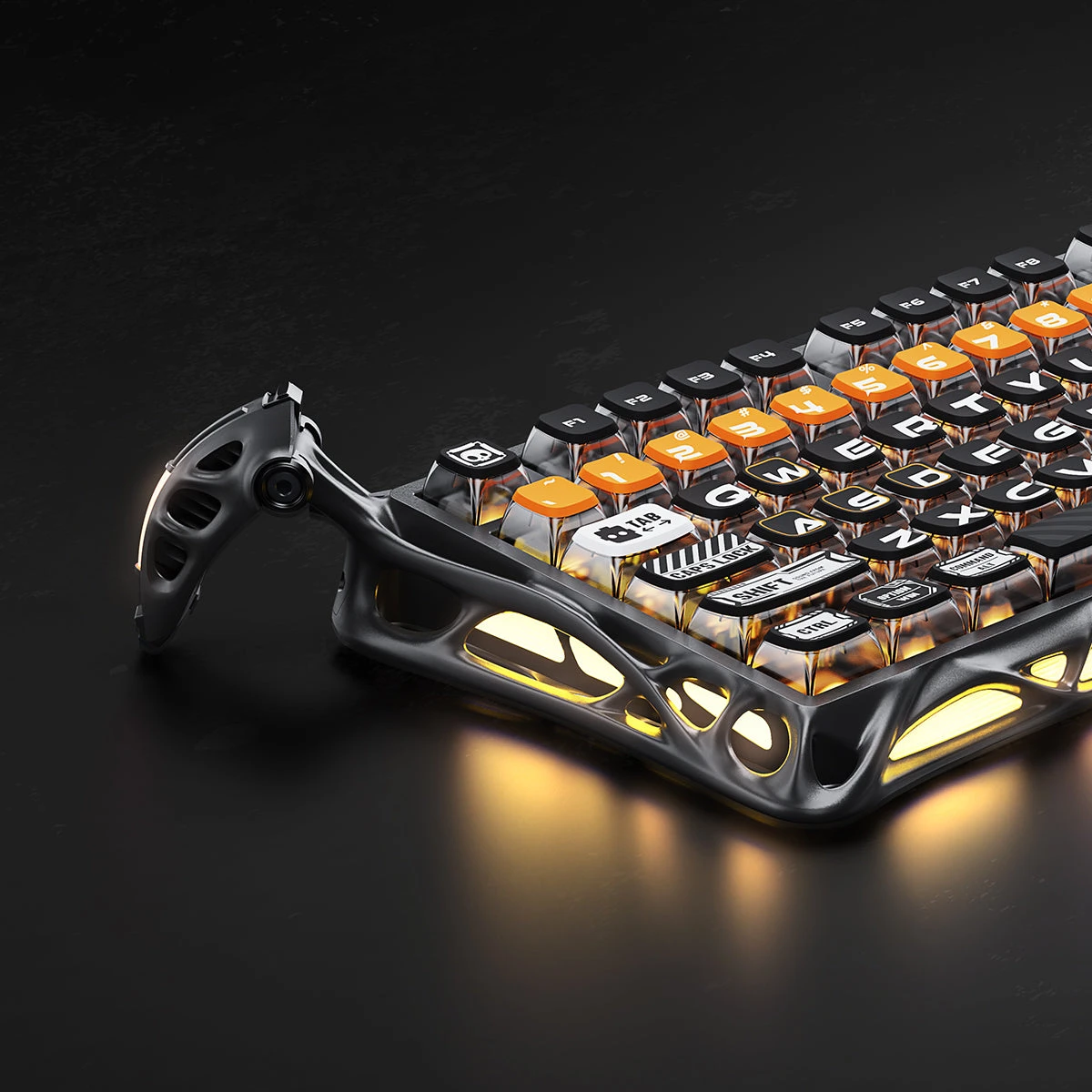 Клавиатура GravaStar Mercury K1 Pro, CyberFlare, Mechanical, 79 keys EN, USB/BT/2.4GHz — 2