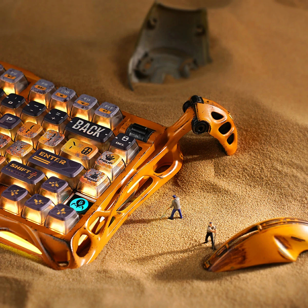 Клавиатура GravaStar Mercury K1 Pro, Battle-Worn Yellow, Mechanical, 79 keys EN, USB/BT/2.4GHz — 2