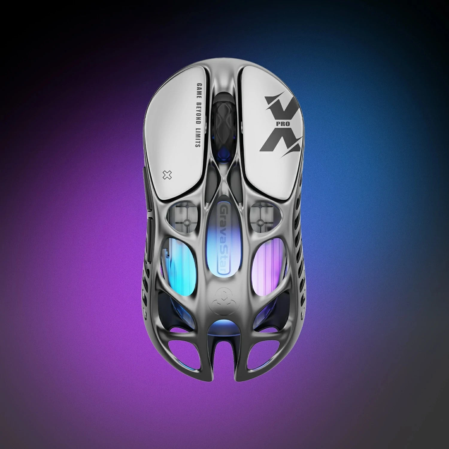Мышь GravaStar Mercury XPro Interstellar Silver, PAW3950, 32000 DPI, 2.4/BT/Wired, 49±3g — 4
