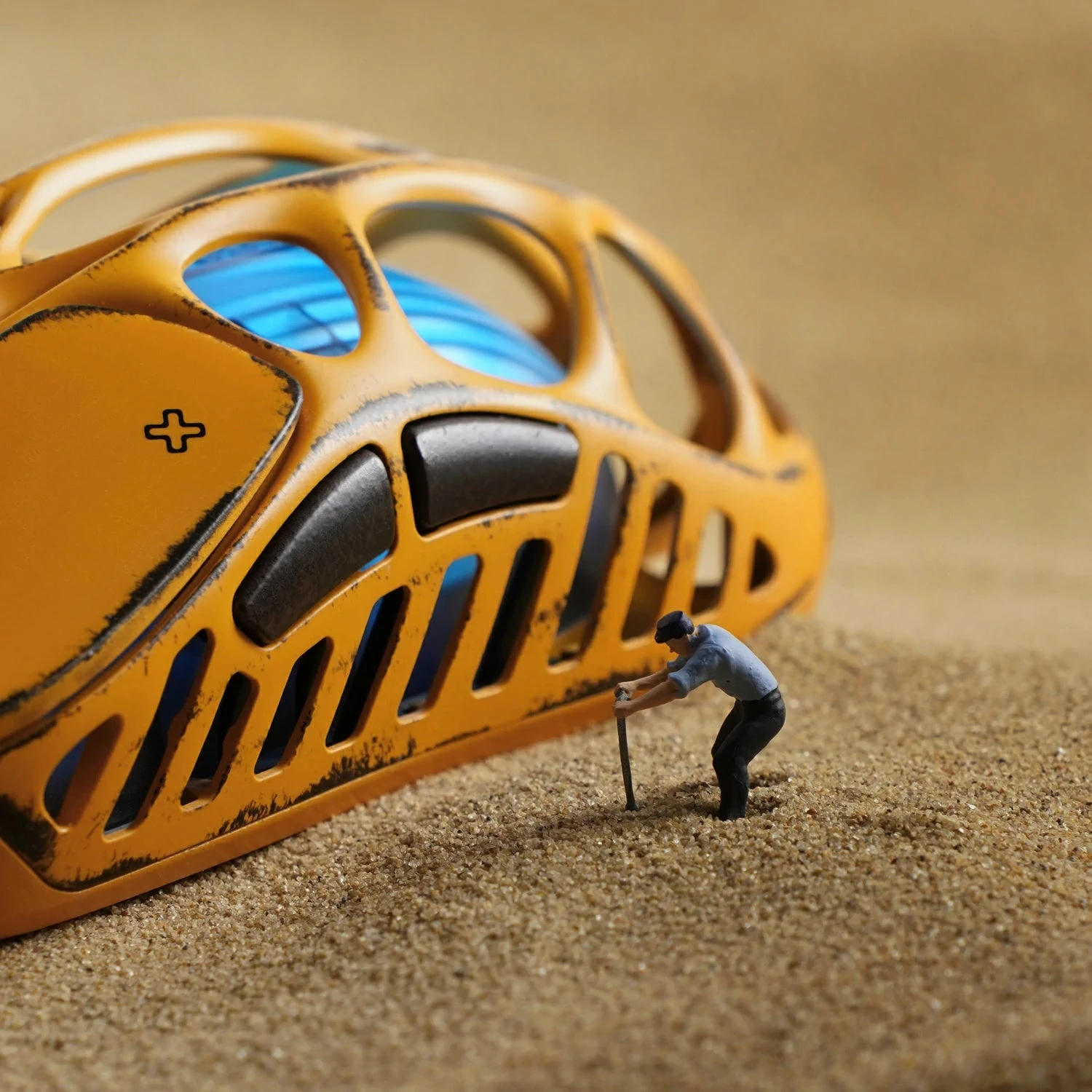 Мышь GravaStar Mercury XPro Battle-Worn Yellow, PAW3950, 32000 DPI, 2.4/BT/Wired, 49±3g — 2